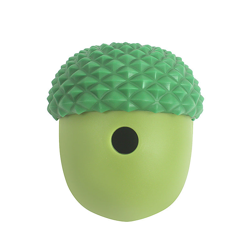 Rubber Acorn Food Puzzle Interactive Dog Toy