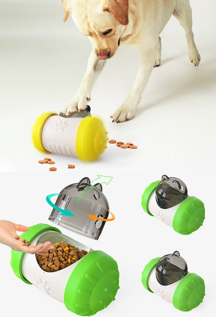 Zylinderförmiges Futterpuzzle-Spielzeug in Katzenform für Katzen und kleine Hunde