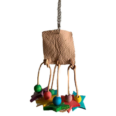 Leather and Wooden Toy for Birds