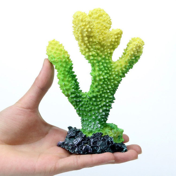 Blue and Green Resin Coral Plant for Fish Tank