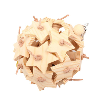 Fünfzackiger Sternball aus Holz für Vögel