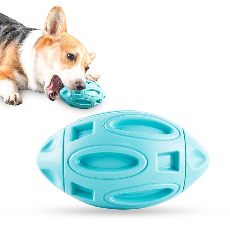 Rubber Rugby Ball Squeak Toy for Dogs